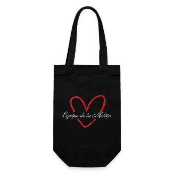 Red Glitter Heart Bride Team - Gift Bag for Bottles - black - Front