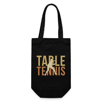 Tischtennisschläger Ping Pong Spruch Geschenk - Geschenkbeutel für Flaschen - Schwarz - Vorne