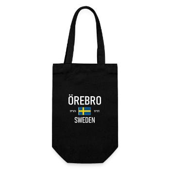 Örebro - Sweden - Sverige - Flag - Coordinates - Gift Bag for Bottles - black - Front