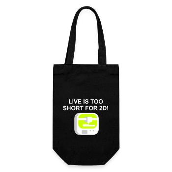 live is too short for 2d - Geschenkbeutel für Flaschen - Schwarz - Vorne