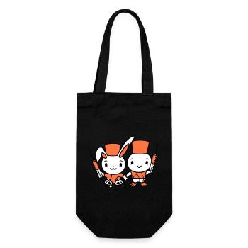 Bunny Bird Chick Doctor Syringe Team 2 Friends Crew - Gift Bag for Bottles - black - Front