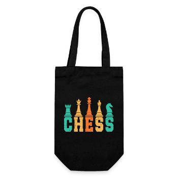 Chess Player Geschenk Schach Sport Schachmeister - Geschenkbeutel für Flaschen - Schwarz - Vorne