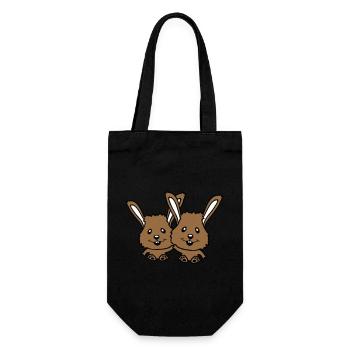 2 lapins amis équipe couple deux mains tenant l’équipage - Sac à bouteille - noir - Devant