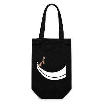 Bunny Ski Bunny Ski Jumping Ramp Skiing Snow - Gift Bag for Bottles - black - Front