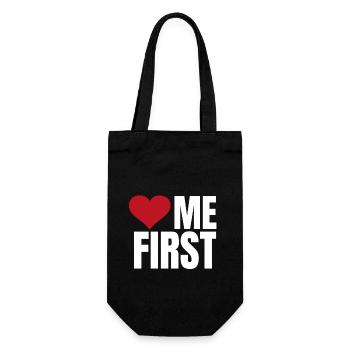 me first red and white - Geschenkbeutel für Flaschen - Schwarz - Vorne