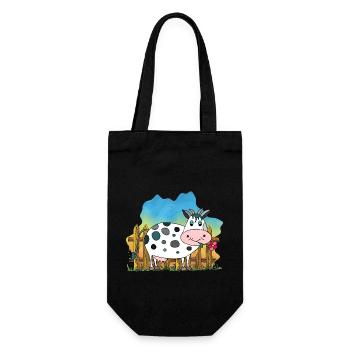 Cow - Gift Bag for Bottles - black - Front