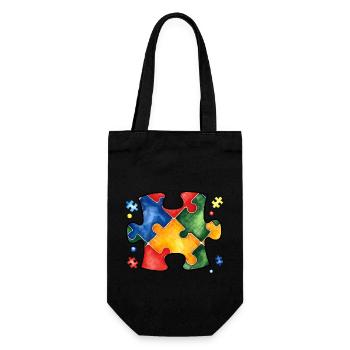 Autism Puzzle - Gift Bag for Bottles - black - Front