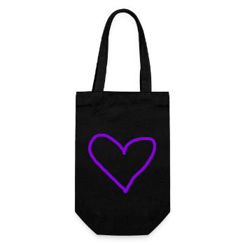 Coeur Violet Idée Cadeau Coeurs Violet - Sac à bouteille - noir - Devant