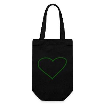Heart dark green gift idea green - Gift Bag for Bottles - black - Front