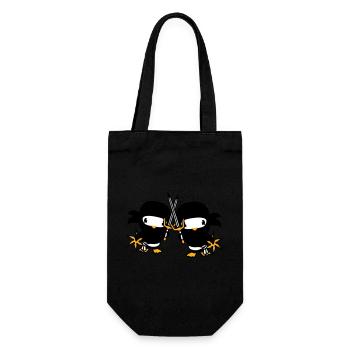 2 Oiseaux Ninja Fighter Assassin Épée Ninja Star - Sac à bouteille - noir - Devant