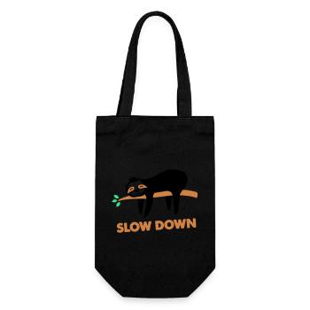 Sloth slow down - Gift Bag for Bottles - black - Front