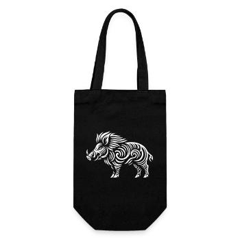 Tribal Boar - Gift Bag for Bottles - black - Front