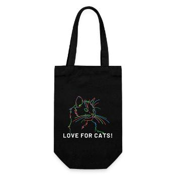 Cat art lines - Gift Bag for Bottles - black - Front