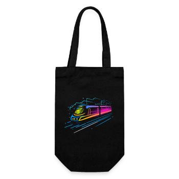 Train Cartoon Look - Gift Bag for Bottles - black - Front