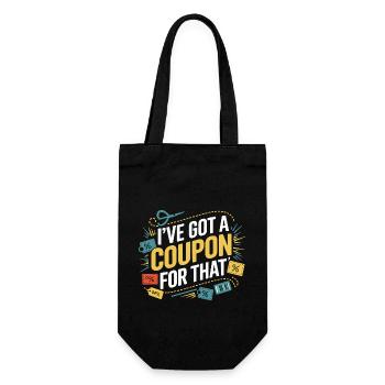 Ich habe einen Gutschein für den Couponer-Käufer, der spart - Geschenkbeutel für Flaschen - Schwarz - Vorne