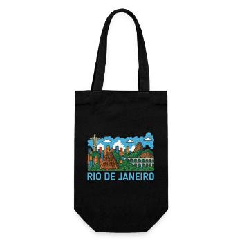 Rio de Janeiro, Brazil - Gift Bag for Bottles - black - Front
