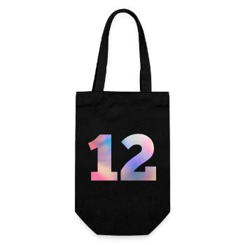 Colorful Number 12 - Gift Bag for Bottles - black - Front