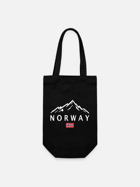 Norwegen Geschenkidee Berge Natur - Geschenkbeutel für Flaschen - Schwarz