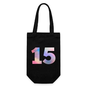 Numéro 15 coloré - Sac à bouteille - noir - Devant