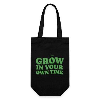 Grow In Your Own Time – Grow at Your Own Pace - Gift Bag for Bottles - black - Front