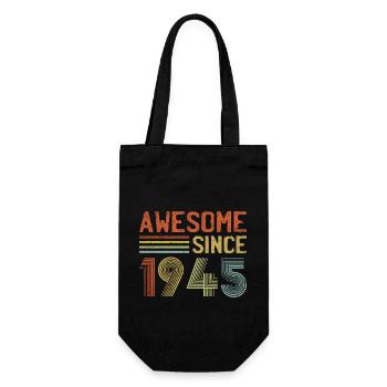 Awesome Since 1945 - Vintage Birthday Year Retro - Gift Bag for Bottles - black - Front