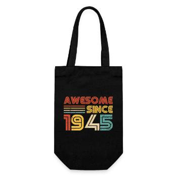 Awesome Since 1945 - Vintage Birthday Year Retro - Gift Bag for Bottles - black - Front