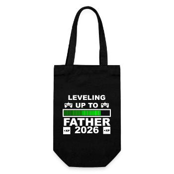 Leveling Up To Father 2026 Motif - Gift Bag for Bottles - black - Front
