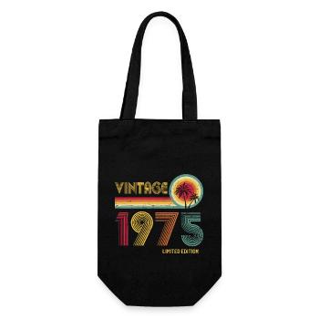 Vintage 1975 Limited Edition – Retro Sonnenuntergang 50er Jahre - Geschenkbeutel für Flaschen - Schwarz - Vorne