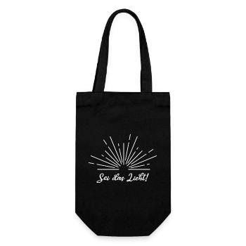 Sei das Licht - Geschenkbeutel für Flaschen - Schwarz - Vorne