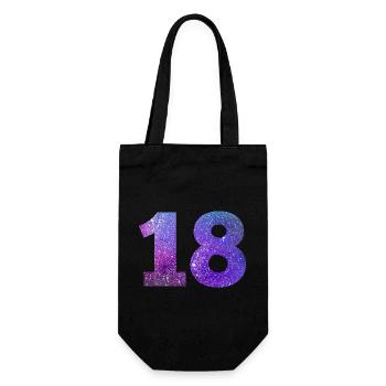 Galaxie Nummer 18 - Geschenkbeutel für Flaschen - Schwarz - Vorne