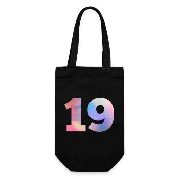 Colorful Number 19 - Gift Bag for Bottles - black - Front