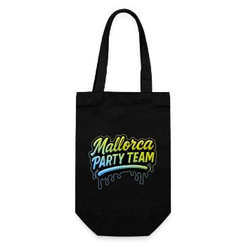 Mallorca Party Team Bunt - Geschenkbeutel für Flaschen - Schwarz - Vorne