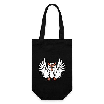 Owl Bird Eagle Owl Night Bird Barn Owl Flying Cool - Gift Bag for Bottles - black - Front