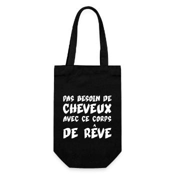 PAS BESOIN DE CHEVEUX AVEC CE CORPS DE REVE Chauve - Sac à bouteille - noir - Devant