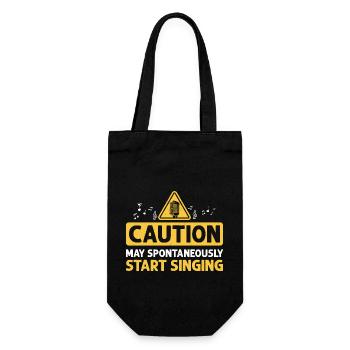 Caution May Spontaneously Start Singing Singer Kar - Geschenkbeutel für Flaschen - Schwarz - Vorne