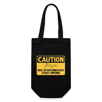 Caution May Spontaneously Start Singing Singer Kar - Geschenkbeutel für Flaschen - Schwarz - Vorne