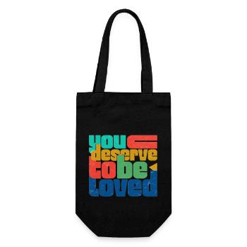 You Deserve To Be Loved - Gift Bag for Bottles - black - Front