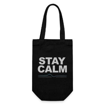 Stay Calm ECG Lifeline Relax Peace - Gift Bag for Bottles - black - Front