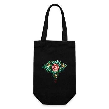 Chinesisch_Blumen_Verbotene Stadt_Pfingstrose1420 - Gift Bag for Bottles - black - Front