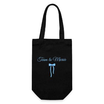 Team Die Braut Blaue Schleife - Geschenkbeutel für Flaschen - Schwarz - Vorne