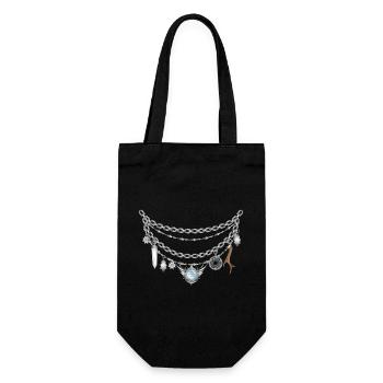 Charivari with silver pendants illustration - Gift Bag for Bottles - black - Front