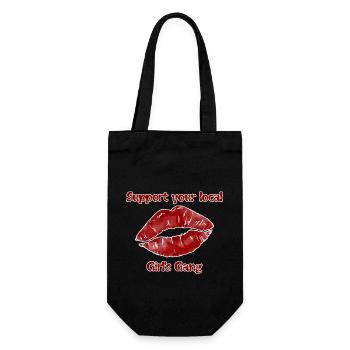 "Support your local Girl's Gang" - Motiv - Geschenkbeutel für Flaschen - Schwarz - Vorne