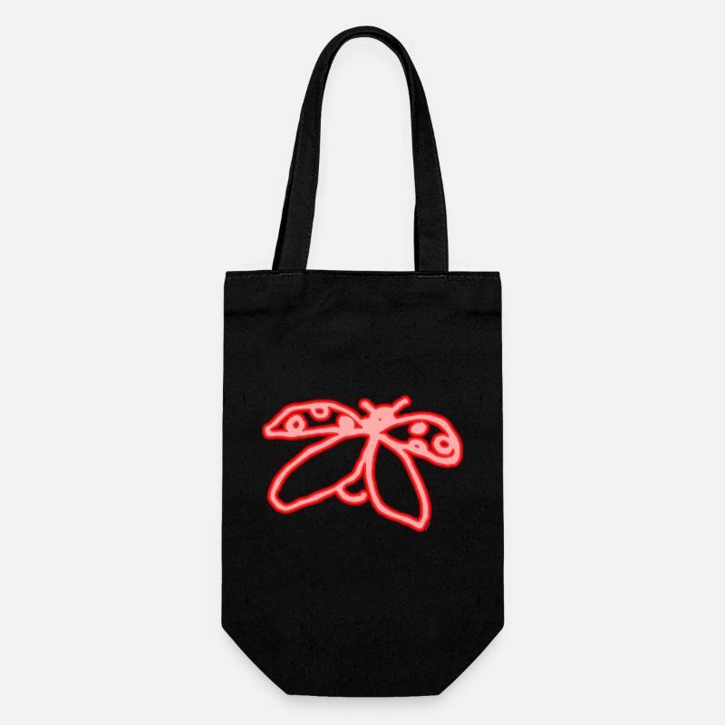 Neon Ladybug - Gift Bag for Bottles - black