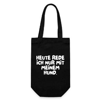 Heute rede ich nur mit meinem Hund. - Geschenkbeutel für Flaschen - Schwarz - Vorne