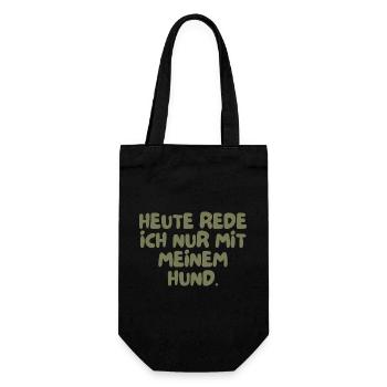 Heute rede ich nur mit meinem Hund. - Geschenkbeutel für Flaschen - Schwarz - Vorne