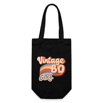 Vintage 80s Girl Birthday 80s Women - Gift Bag for Bottles - black - Front