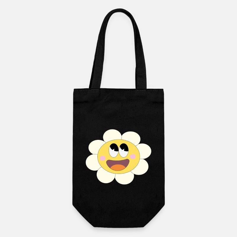 Hübsches Blümchen! - Geschenkbeutel für Flaschen - Schwarz