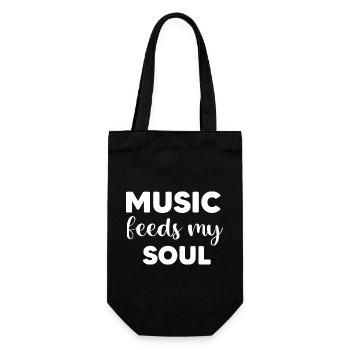 Music feeds my soul - Gift Bag for Bottles - black - Front