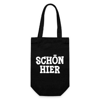 Schön hier, Ideales Motiv für Leute mit Humor - Geschenkbeutel für Flaschen - Schwarz - Vorne