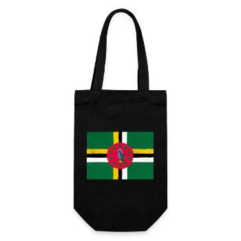 Flag of Dominica – Green Island - Gift Bag for Bottles - black - Front